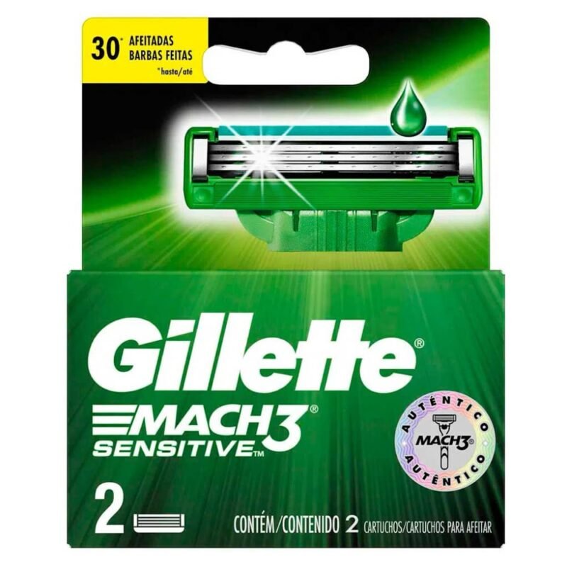 Carga Aparelho de Barbear Mach3 Sensitive 2un - GILLETTE