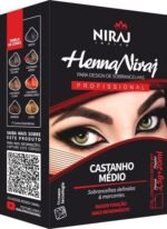 Henna + Fixador Sobrancelha Profissional Castanho Médio - Niraj