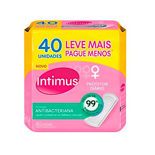 10658001.png Absorvente Intimus Protetor Diário Antibacteriano Sem Abas 40 Unidades - Imagem 1