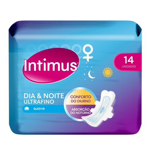 116422301.png Absorvente Intimus Ultrafino Dia e Noite com Abas 14 Unidades - Imagem 1