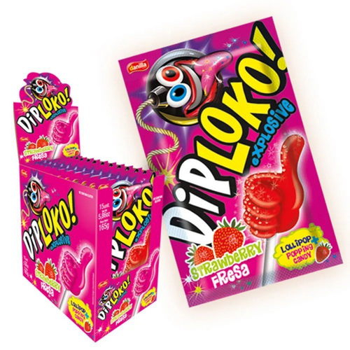 116446001.png Pirulito com Dip Loko Sabor Morango OnePharma 11g - Imagem 1