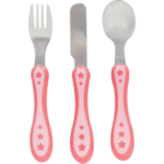 Kit Talher Infantil Buba Estrelinha Rosa com 3 Peças
