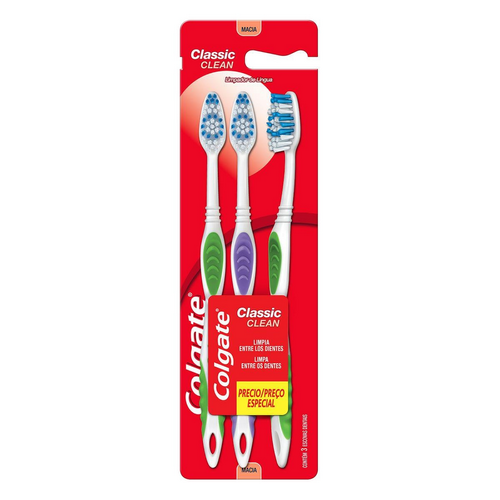 23001.png Escova Dental Colgate Clássica Limpeza Completa Média Tripack - Imagem 1