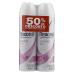Desodorante Antitranspirante Aerossol Rexona Powder Dry - Kit 2 Unidades