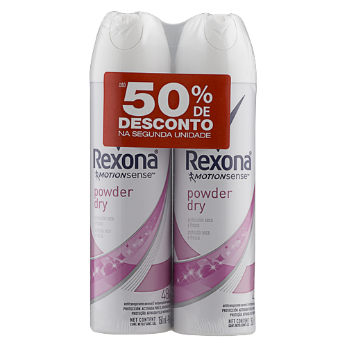 3373001.png Desodorante Antitranspirante Aerossol Rexona Powder Dry - Kit 2 Unidades - Imagem 1