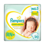 Fralda Pampers Premium Care RN+ (Recém-Nascido+) 20 Unidades