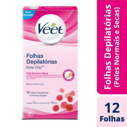 Veet Folhas Depilatórias Corporal Easy-Gelwax 12 Unidades
