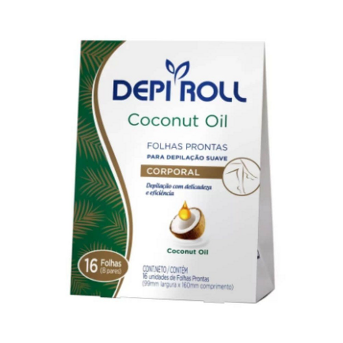 4101601.png Depi Roll Folhas Depilatórias Cera Fria Corporal e Facial 16 Unidades - Imagem 1