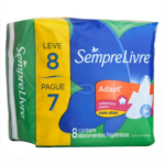 Absorvente Sempre Livre Adapt Plus Suave com Abas 8 Unidades