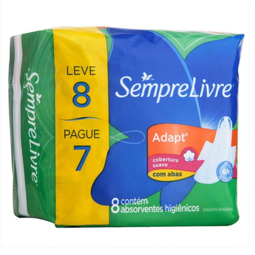 6791601.png Absorvente Sempre Livre Adapt Plus Suave com Abas 8 Unidades - Imagem 1