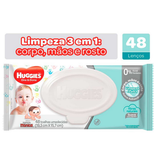 7342601.png Lenço Umedecido Huggies One&Done com 48 Unidades - Imagem 1