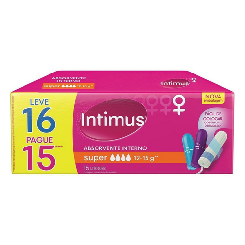 7392601.png Absorvente Intimus Gel Super com Abas 16 unidades - Imagem 1