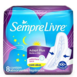 Absorvente Sempre Livre Adapt Seca com Abas 8 Unidades