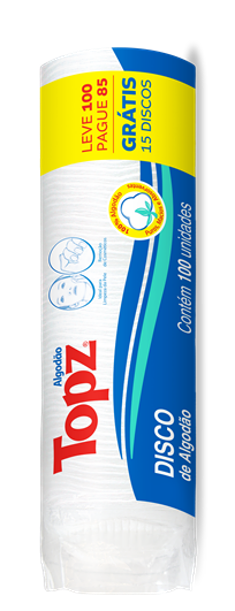 Algodão Em Discos Topz Pacote Leve 100 Pague 85 Unidades CREMER  - OnePharma