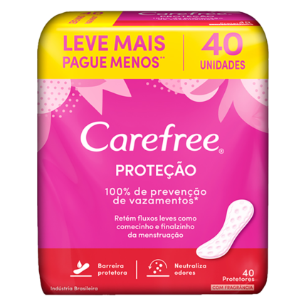 Protetor Diário Sem Abas Com Perfume Carefree Proteção Pacote 40 Unidades Leve Mais Pague Menos JOHNSON   JOHNSON MEDICAL  - OnePharma