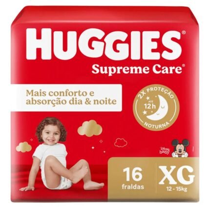 Fralda Descartável Huggies Supreme Care XG Pacote Jumbo com 16 Unidades