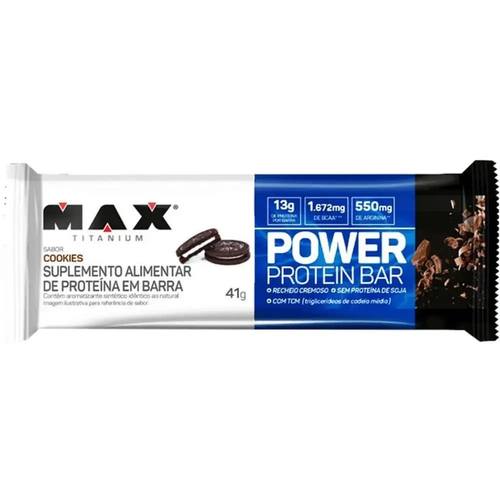 7899941203051.jpg Power Protein Bar - Cookies - Max Titanium - 41g - Imagem 1